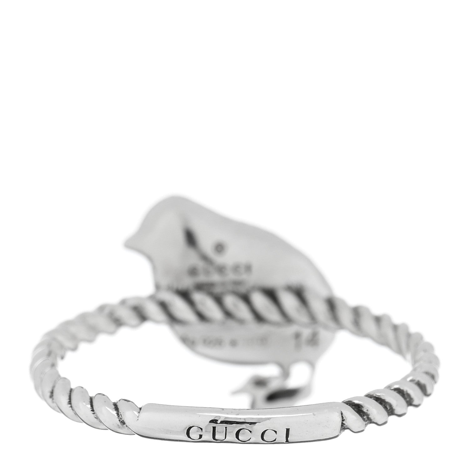 Gucci Sterling Silver Chick Ring 54 6.75 3 of 5