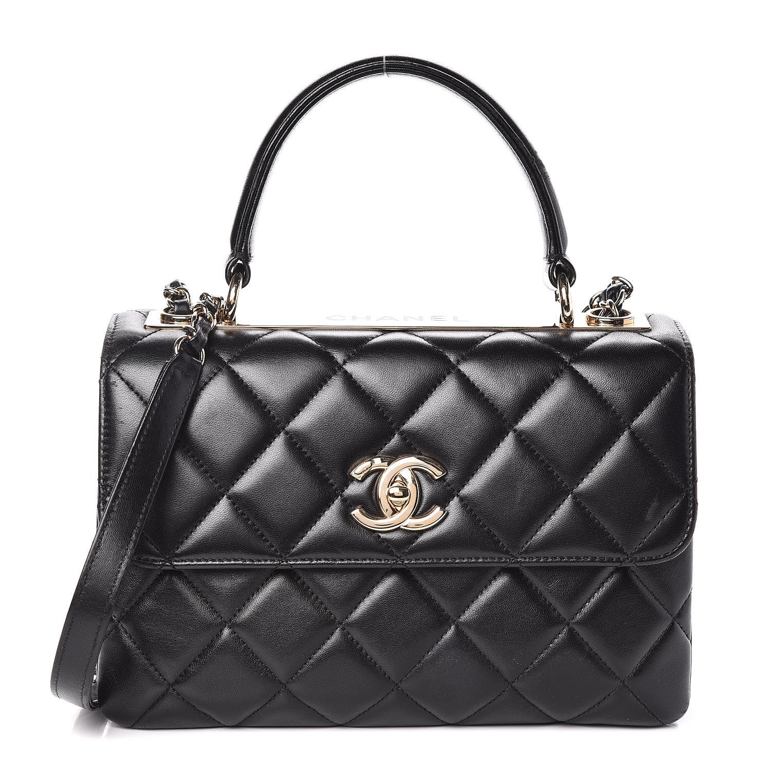 Chanel Lambskin Quilted Small Trendy CC Dual Handle Flap Bag Black 1 of 13