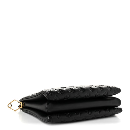 Louis Vuitton Lambskin Embossed Monogram Coussin MM Black 4 of 9