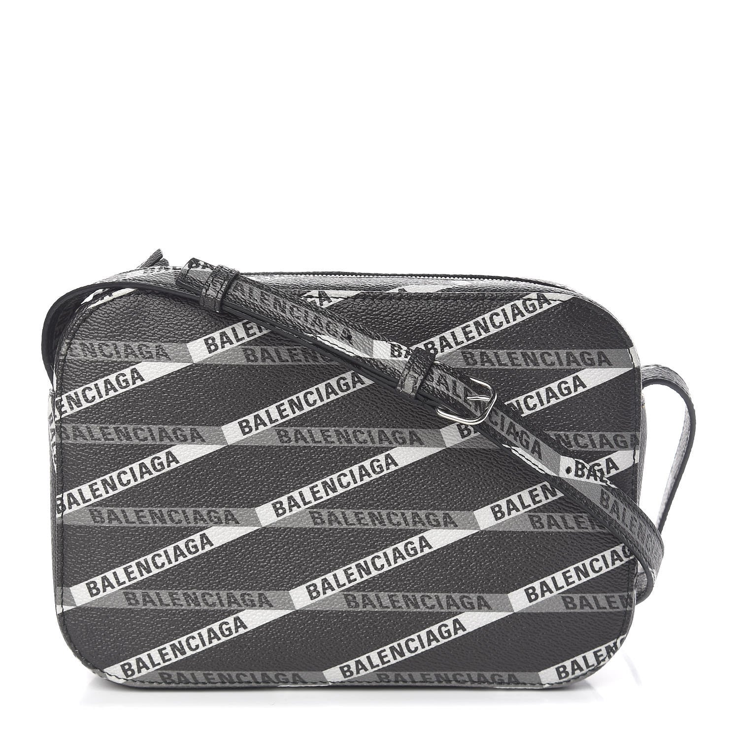 Balenciaga Coated Canvas Losange Monogram S Camera Bag Black Grey 1 of 9