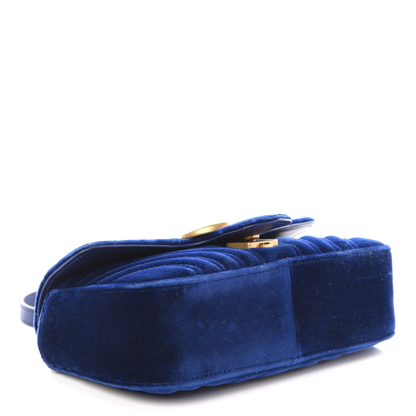 Velvet Matelasse Mini GG Marmont Shoulder Bag Cobalt Blue