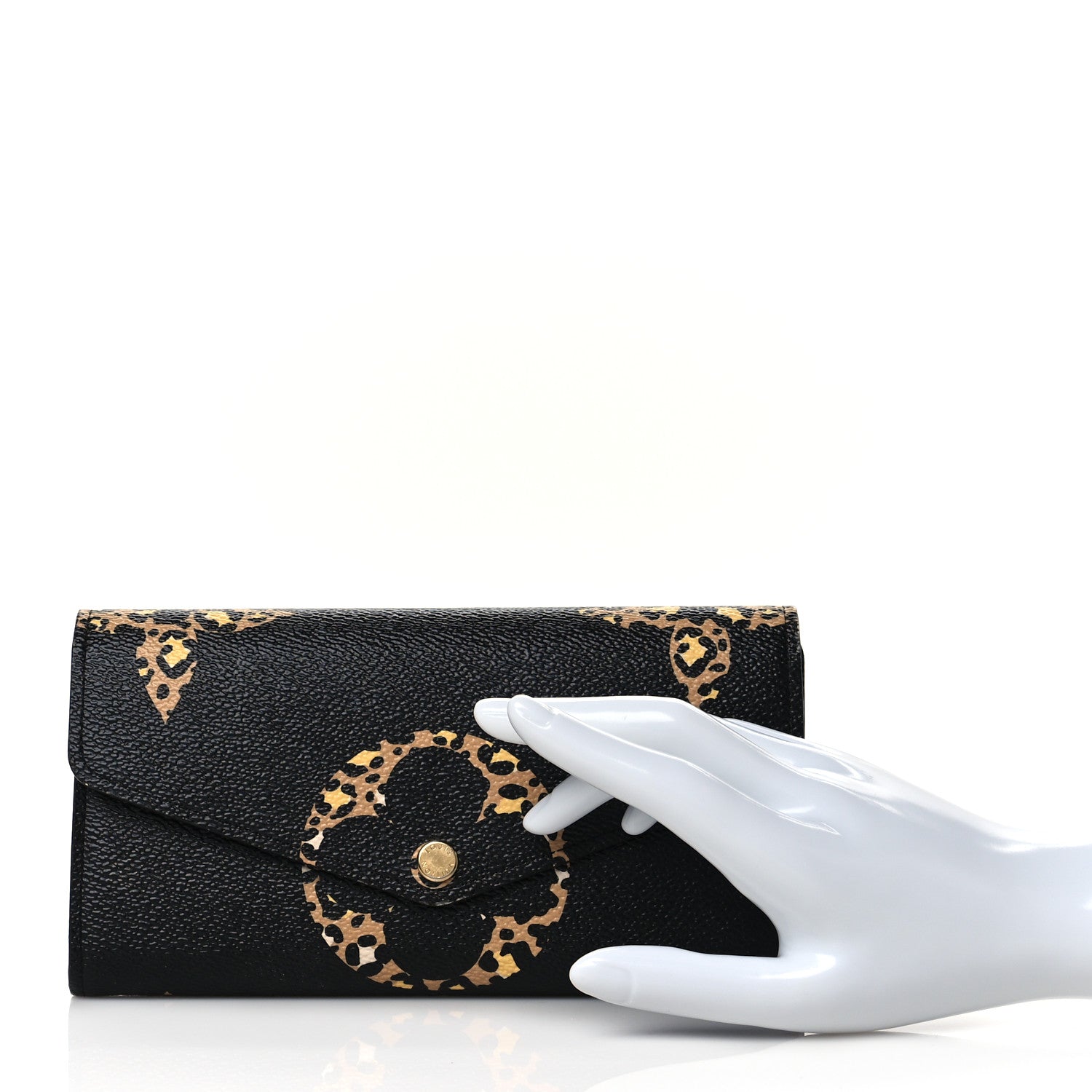 Louis Vuitton Monogram Giant Jungle Sarah Wallet Black 2 of 11
