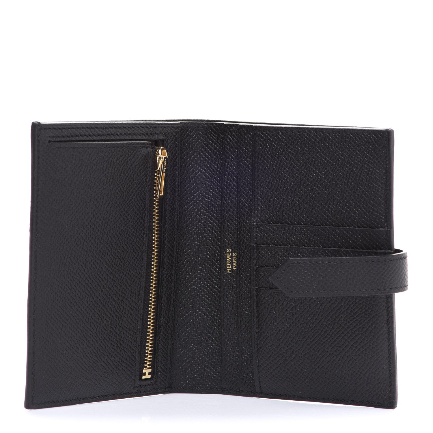 Hermes Epsom Bearn Compact Wallet Black 5 of 8