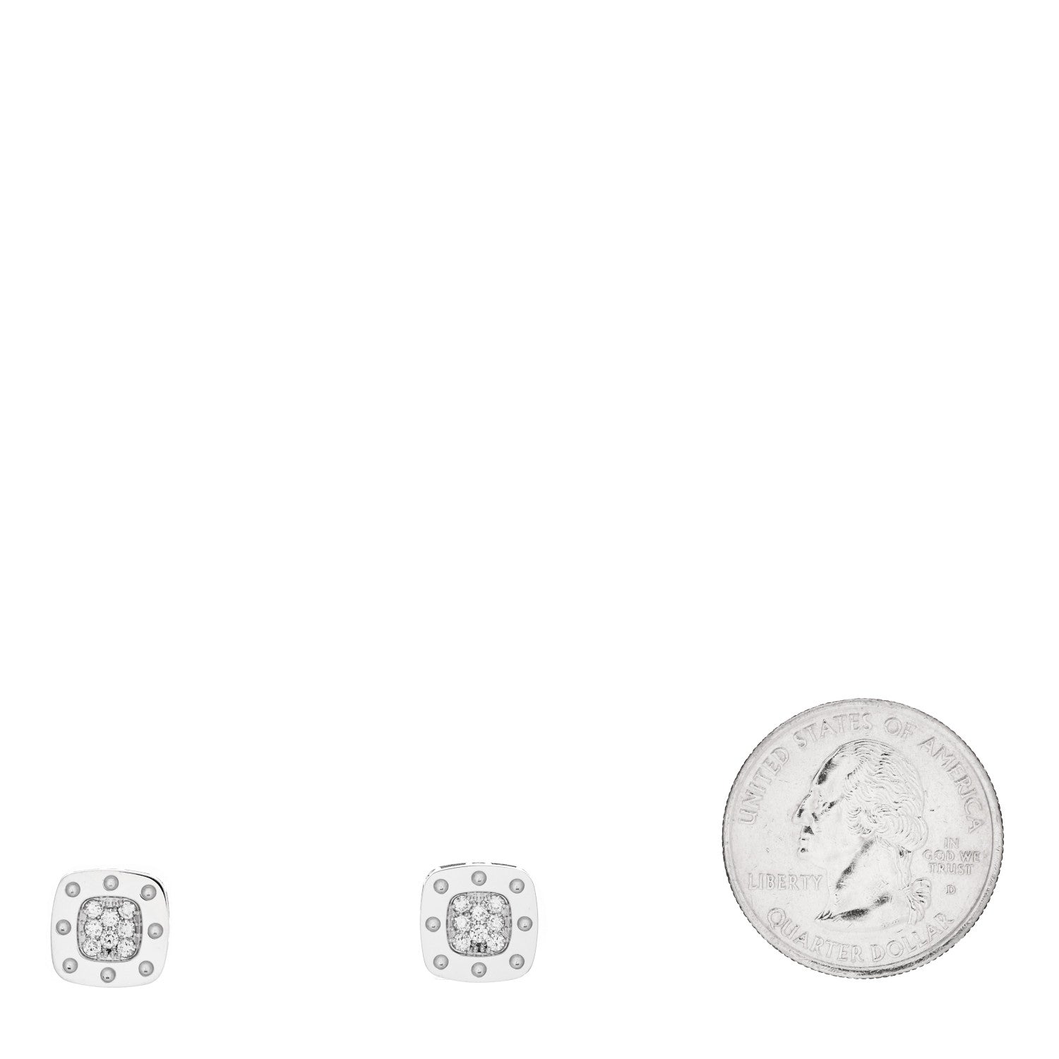 Roberto Coin 18K White Gold Diamond Pois Moi Stud Earrings 2 of 5