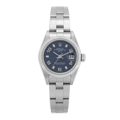 Rolex Stainless Steel 26mm Oyster Perpetual Date Watch Blue 79160 2 of 8