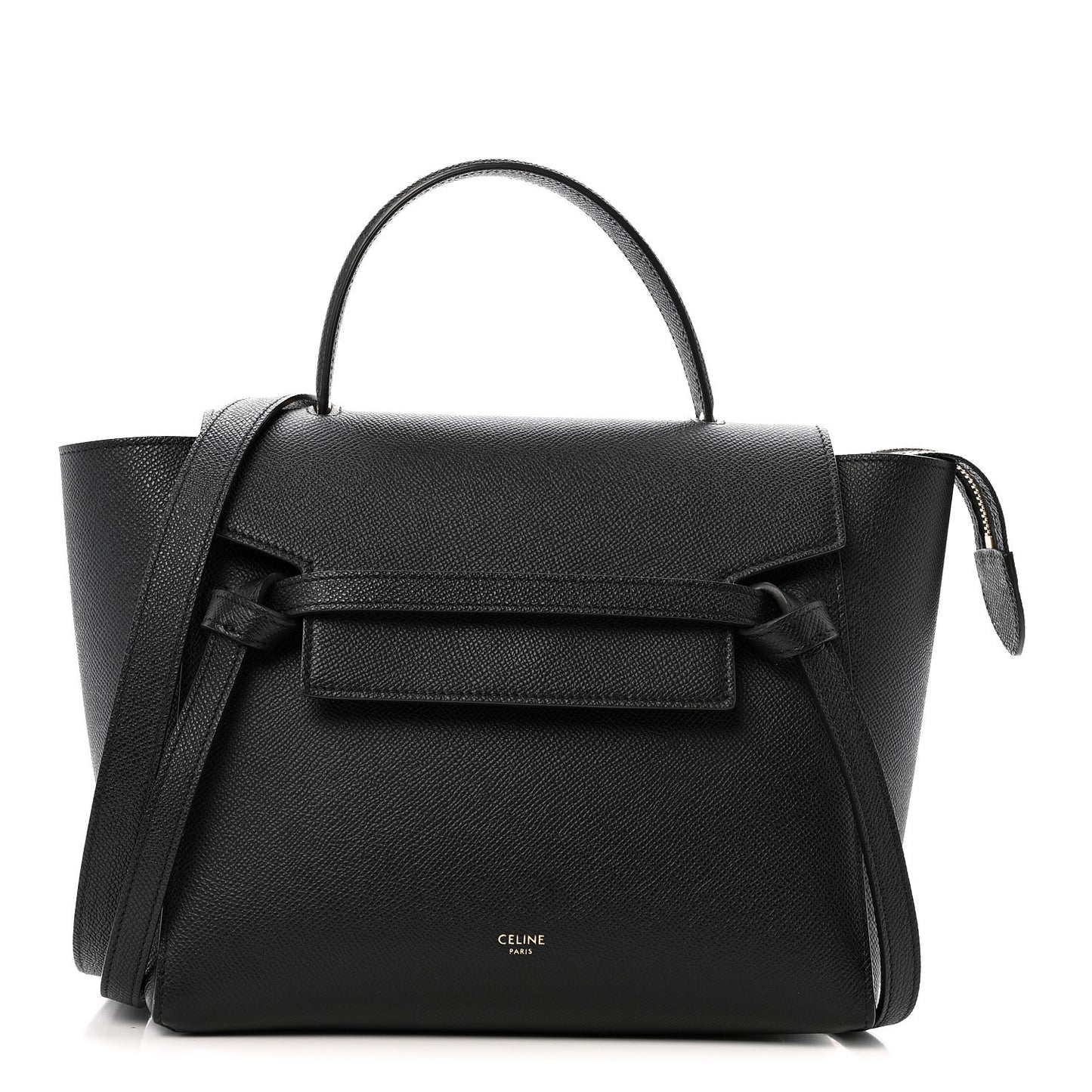 Grained Calfskin Micro Belt Bag Black