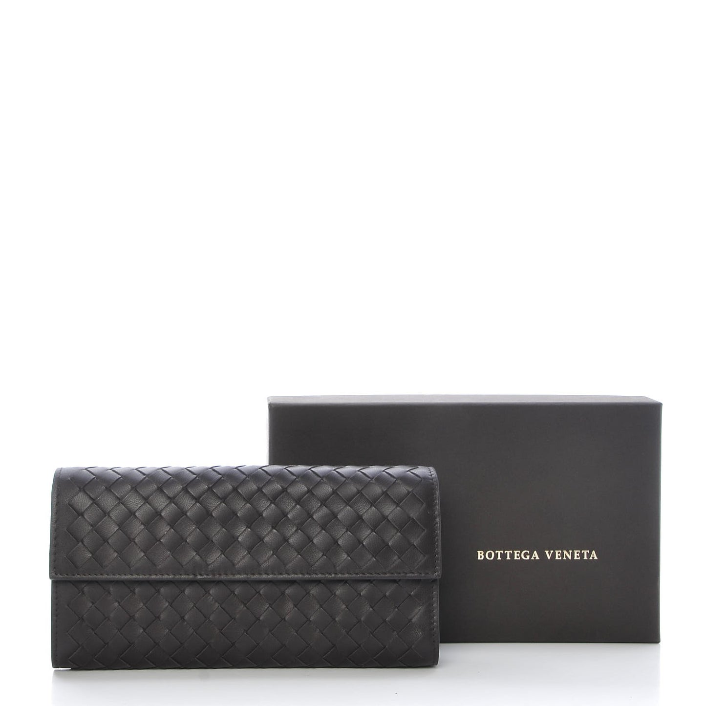 Nappa Intrecciato Continental Wallet Ebano