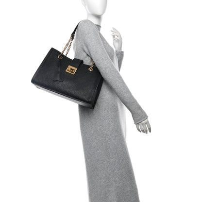 Gucci Guccissima Medium Padlock Tote Black 2 of 11