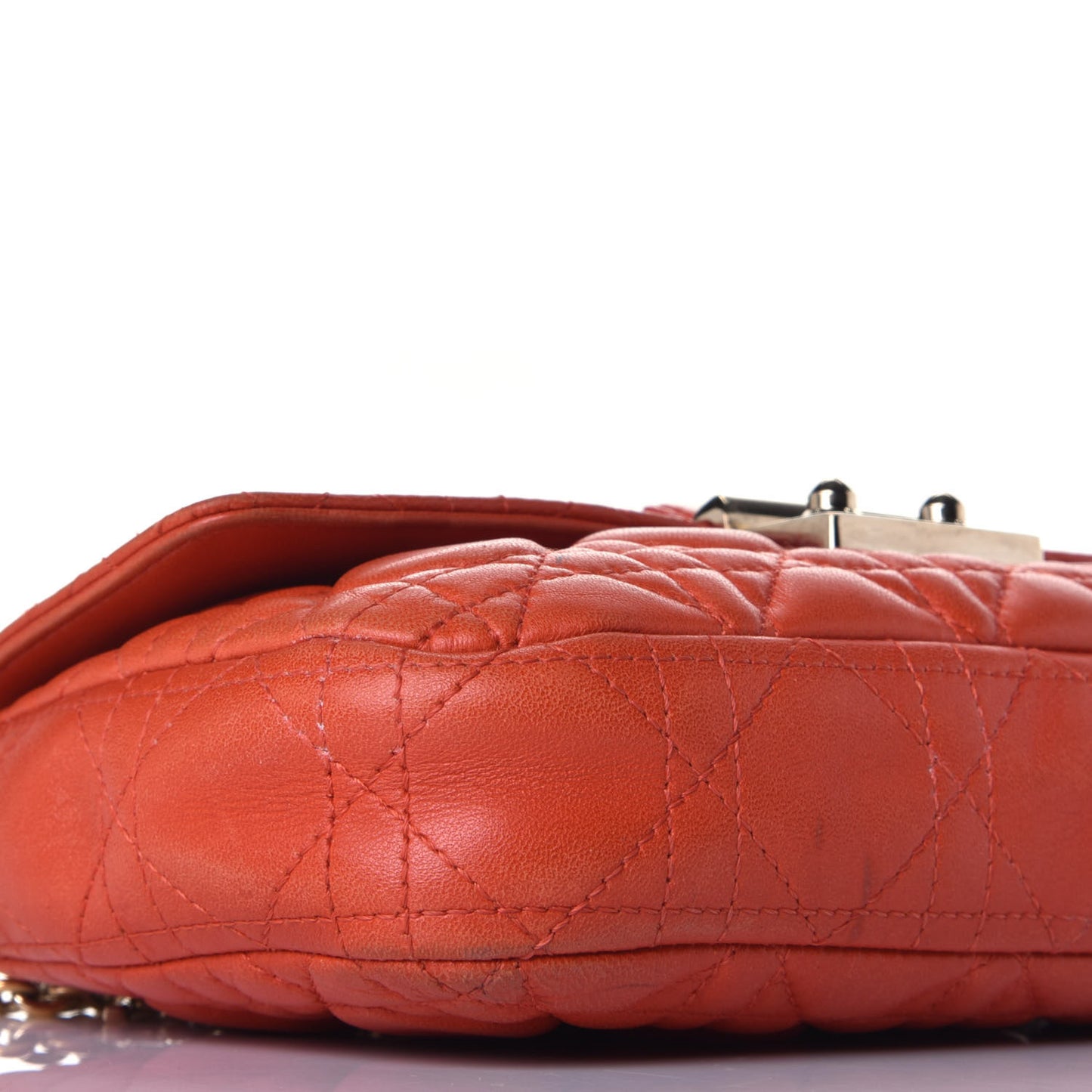 Lambskin Cannage Miss Dior Promenade Pouch Vermillion