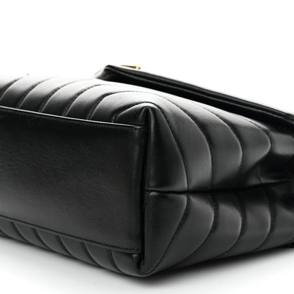 Saint Laurent Calfskin Y Quilted Monogram Small Loulou Chain Satchel Black 9 of 9