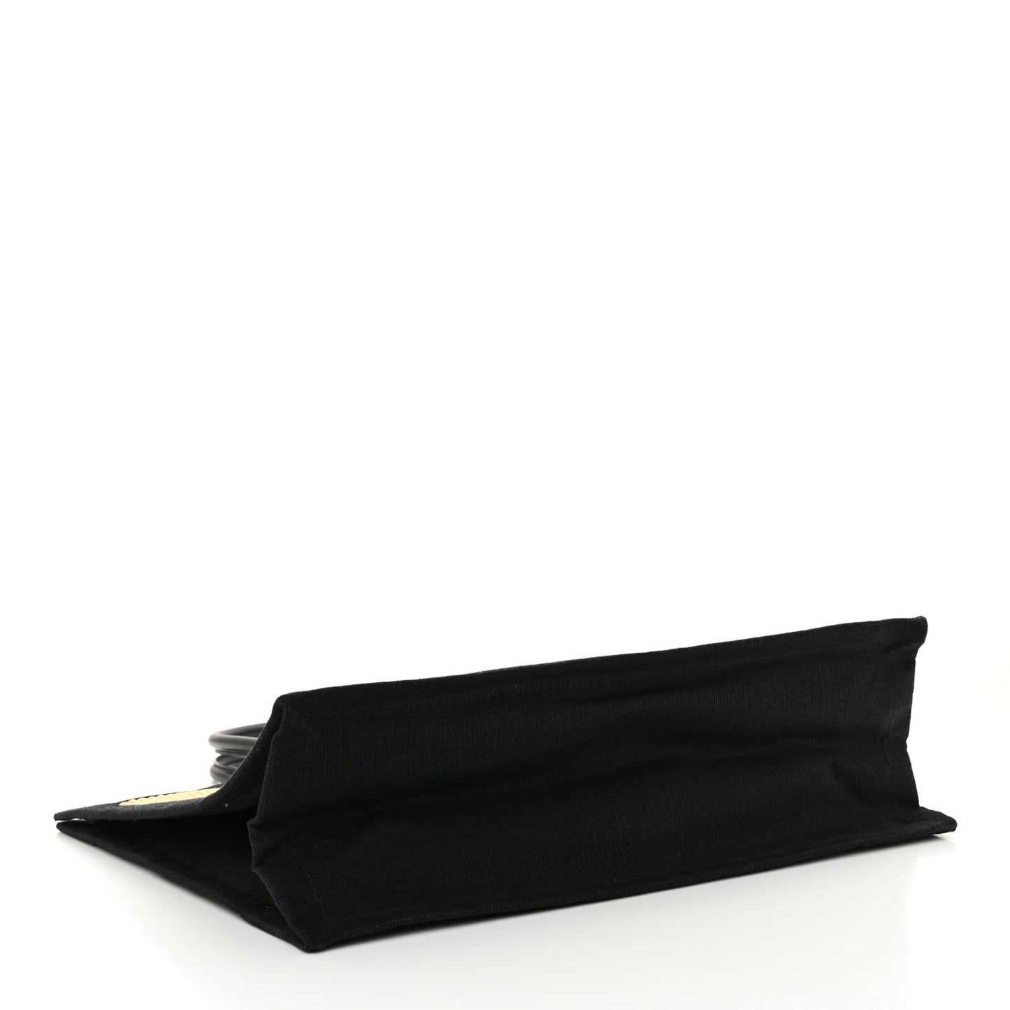 Raffia Linen Calfskin Rive Gauche Tote Naturale Black