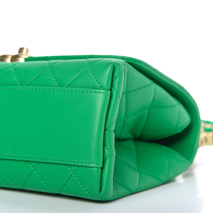 Chanel Lambskin Quilted La Parisienne Top Handle Flap Green 7 of 11