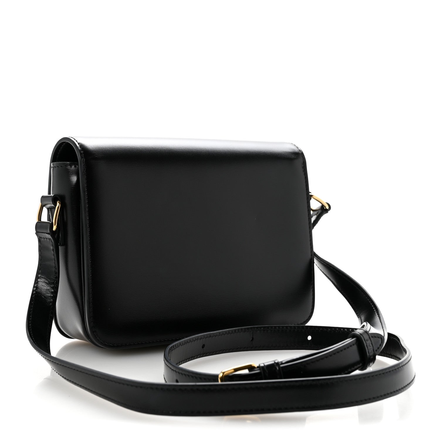Celine Shiny Calfskin Teen Triomphe Black 2 of 12