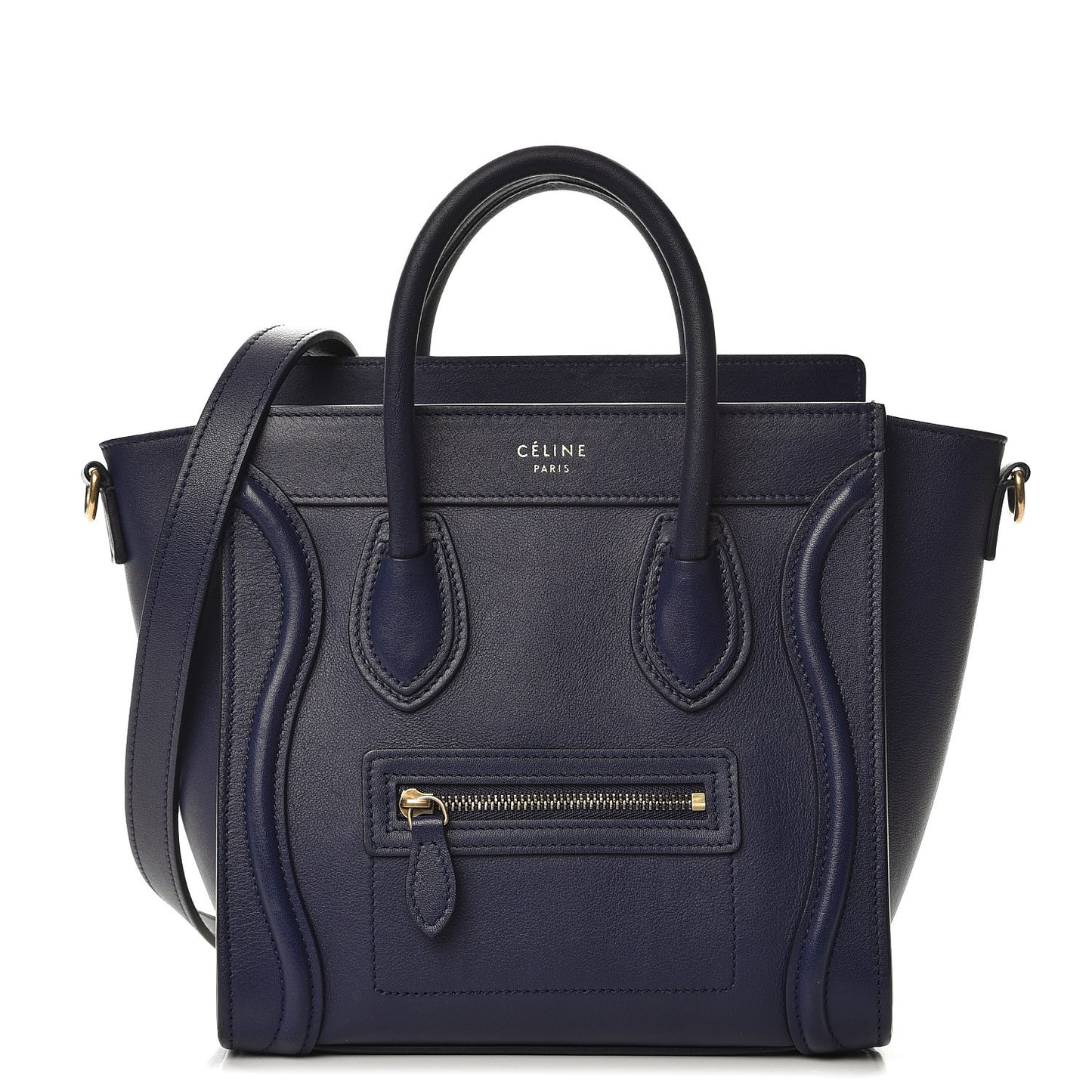Smooth Calfskin Nano Luggage Navy Blue