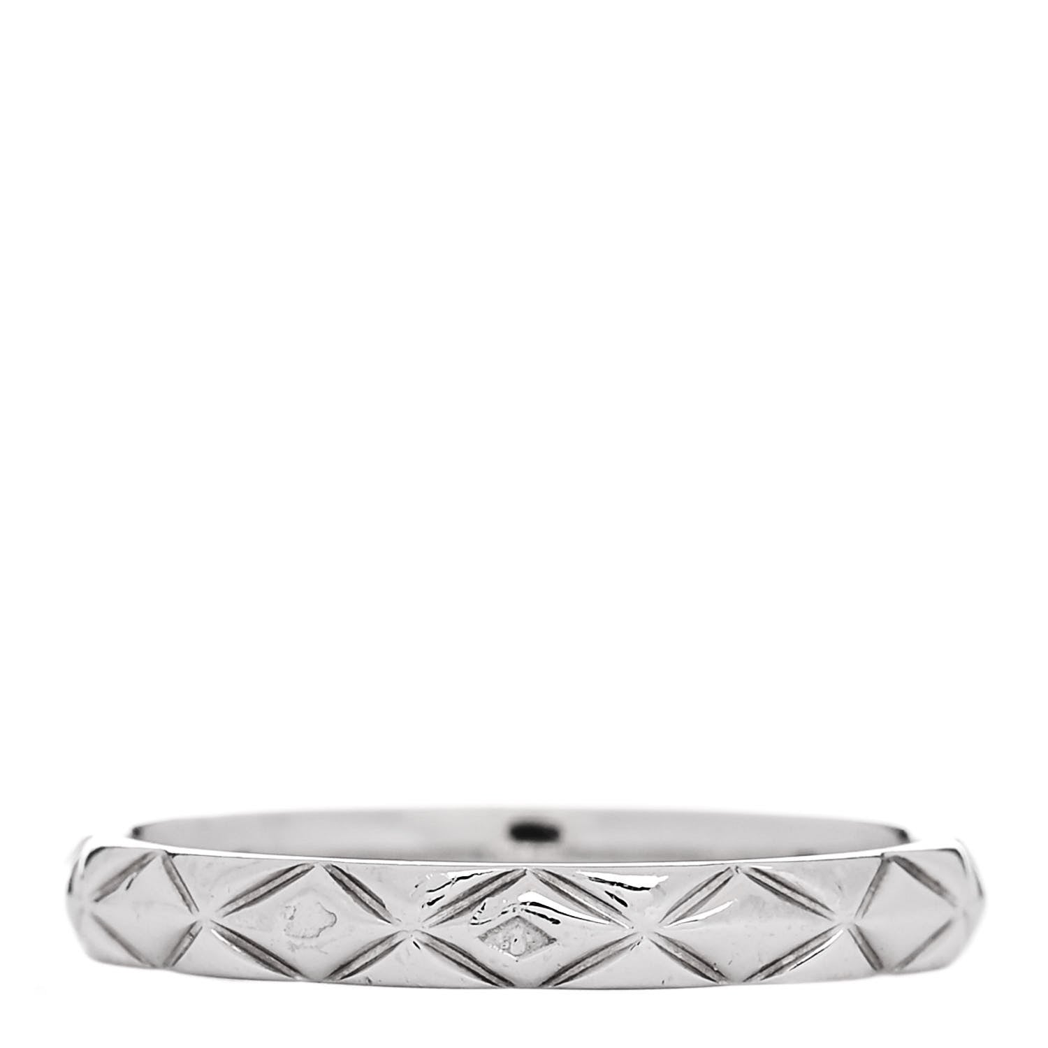 Chanel Platinum Diamond Mini Coco Crush Ring 51 5.75 3 of 6