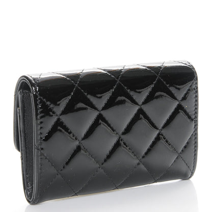 Chanel Patent Quilted Flap Card Holder Black 3 of 8