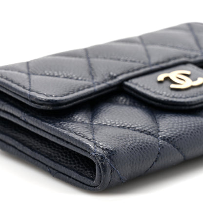 Chanel Caviar Quilted Flap Card Holder Wallet Navy Blue 9 of 9