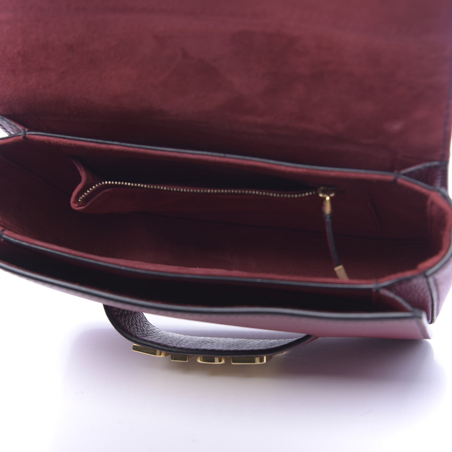 Grained Calfskin Dio(r)evolution Flap Bag Dark Red