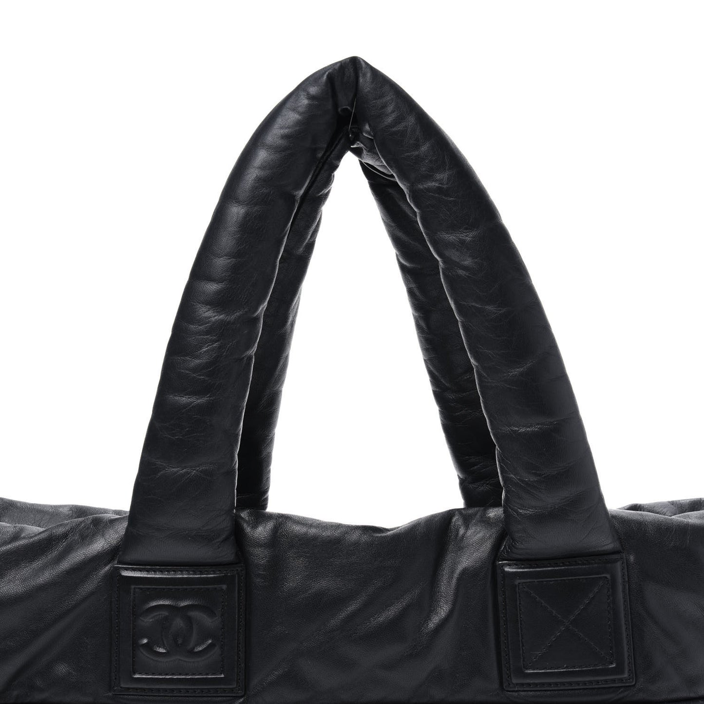 Nylon Quilted Medium Coco Cocoon Reversible Tote Black