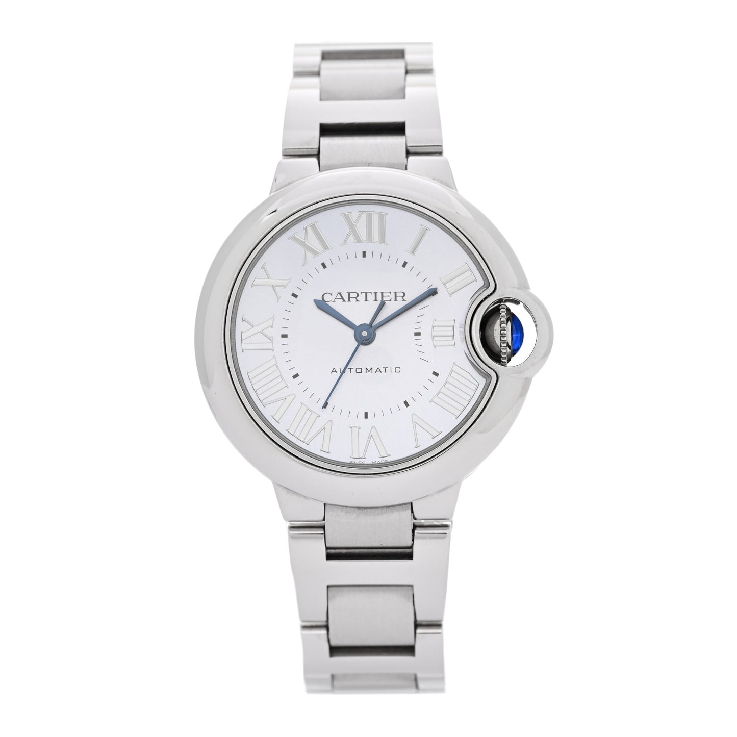 Stainless Steel 33mm Ballon Bleu De Cartier Automatic Watch Ice Blue