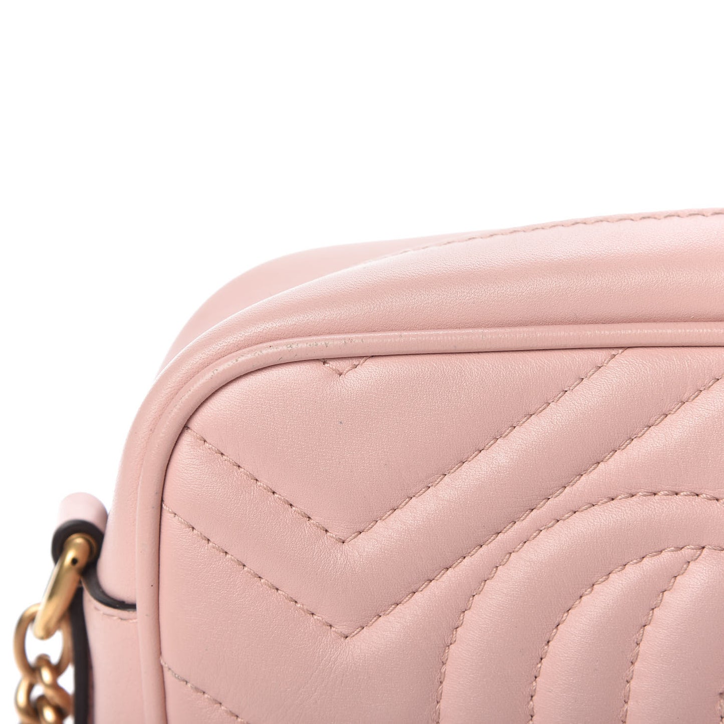 Calfskin Matelasse Mini GG Marmont Chain Shoulder Bag Perfect Pink
