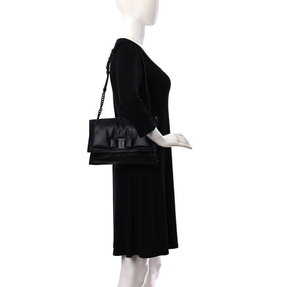 Salvatore Ferragamo Calfskin Small Viva Bow Shoulder Bag Black 2 of 11