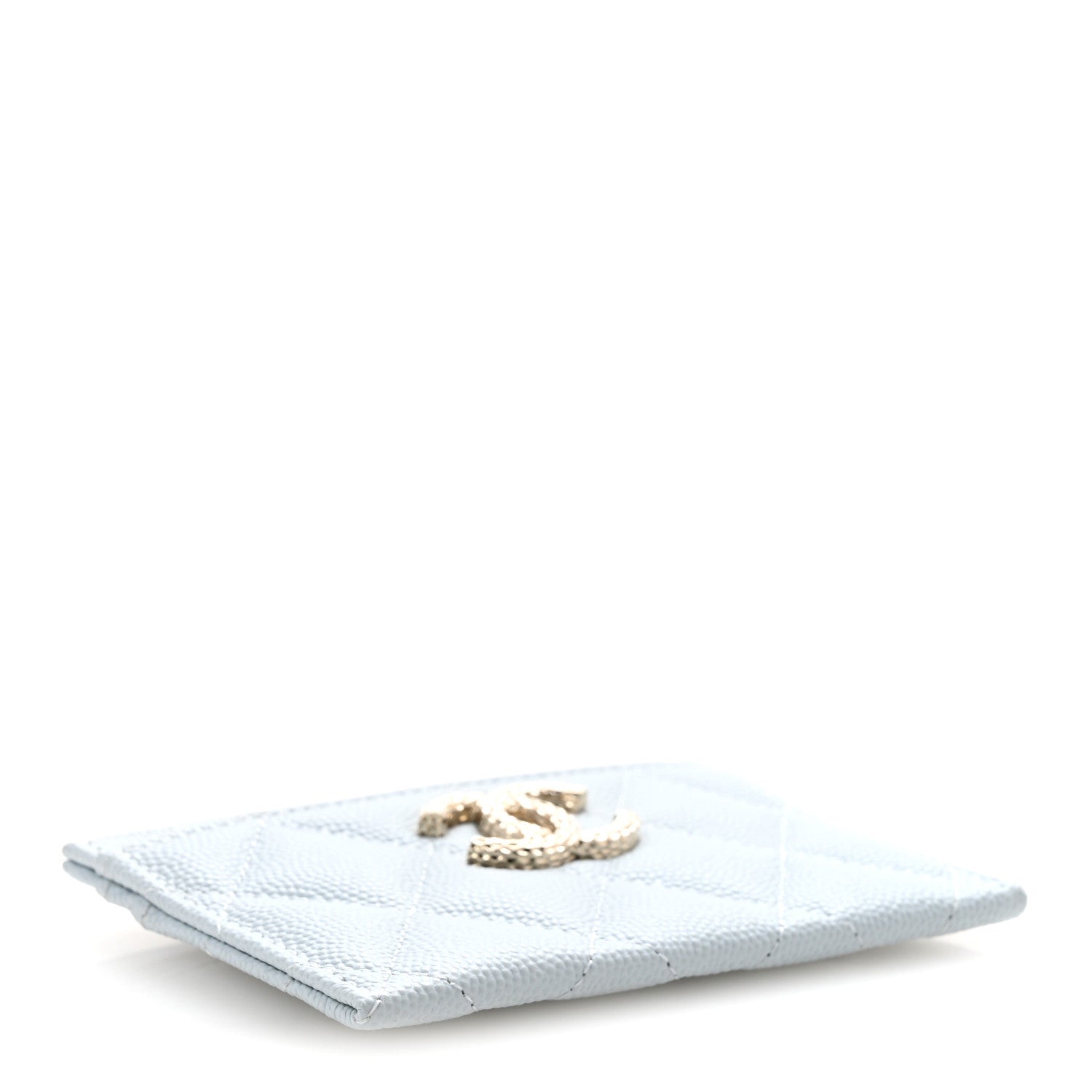 Chanel Caviar Quilted CC Logo Card Holder Light Blue 4 of 9