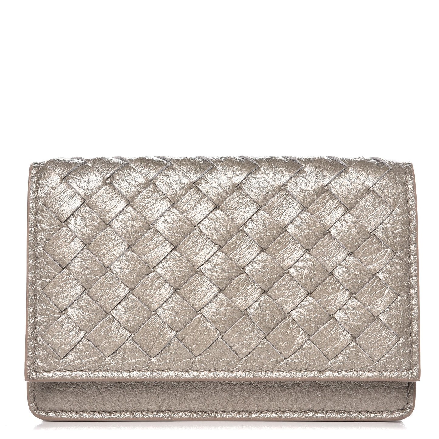 Cervo Metal Intrecciato Card Case Fume
