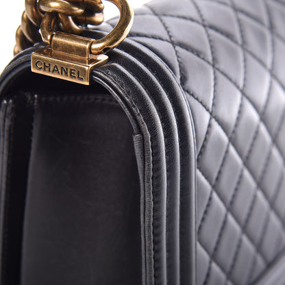 Chanel Lambskin Quilted Medium Boy Flap Dark Navy 15 of 18