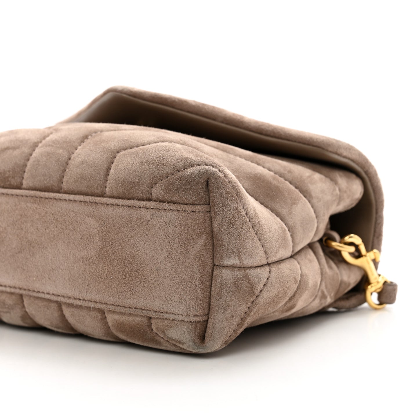 Suede Toy Loulou Shoulder Bag Taupe