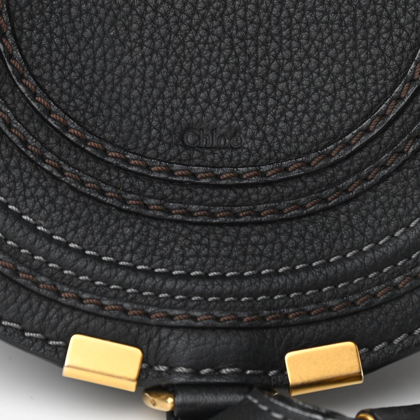 Calfskin Mini Marcie Round Crossbody Bag Black