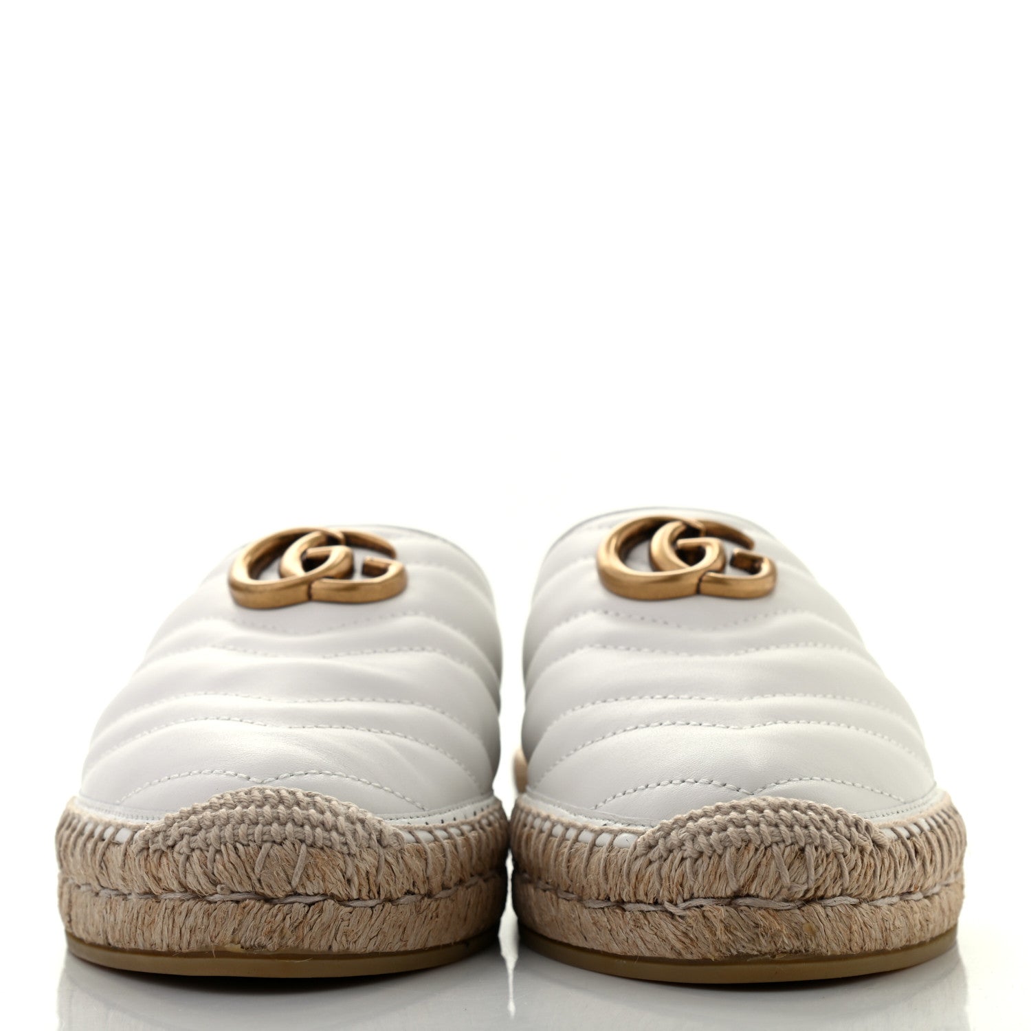 Gucci Nappa Matelasse GG Marmont Espadrille Slippers 39 Great White 2 of 16