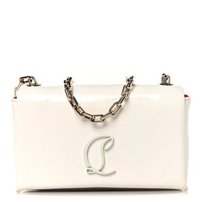 Christian Louboutin Naplak Patent Calfskin Monochrome Small Loubi54 Shoulder Bag White 1 of 9