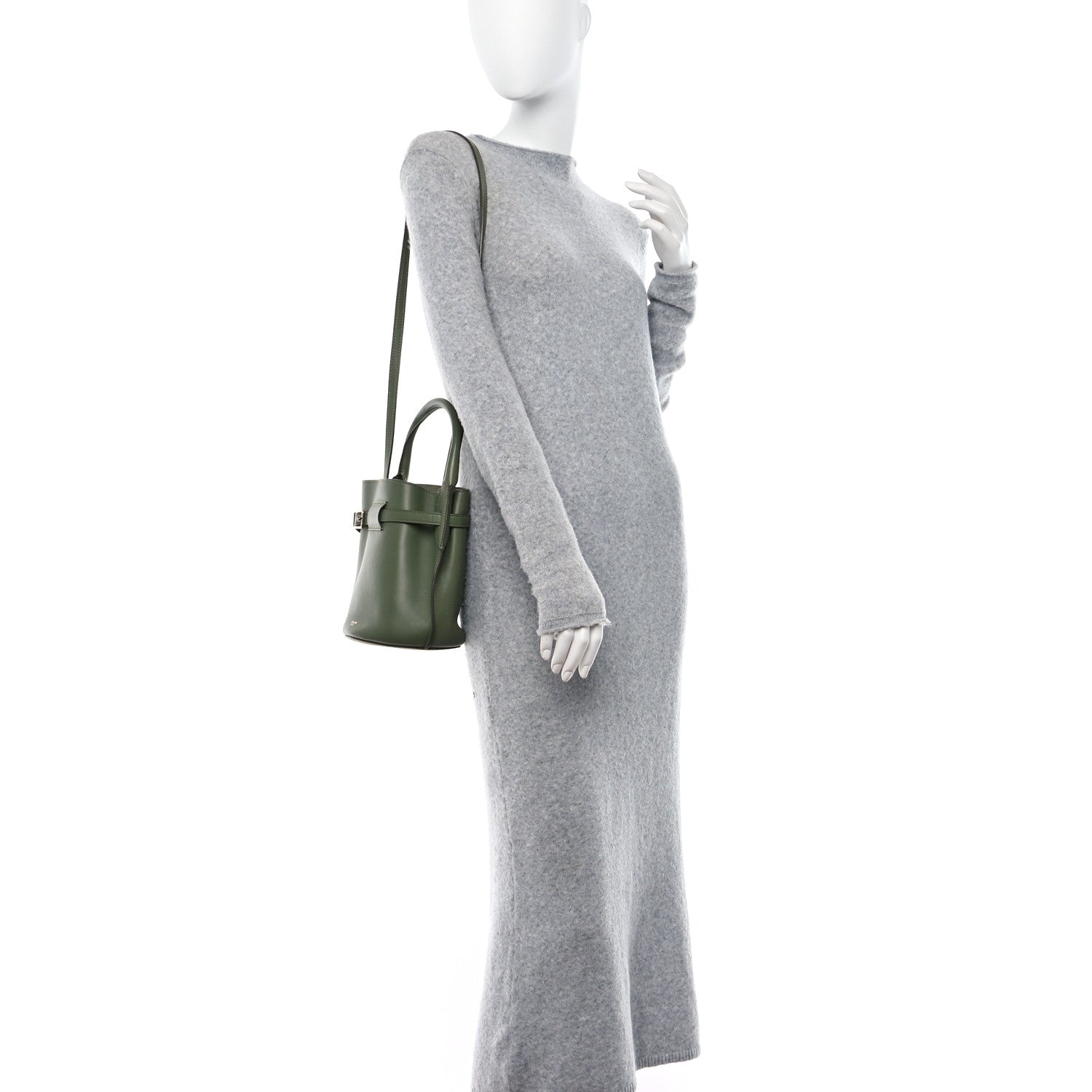 Celine Smooth Calfskin Nano Big Bag Bucket Army Green 2 of 8