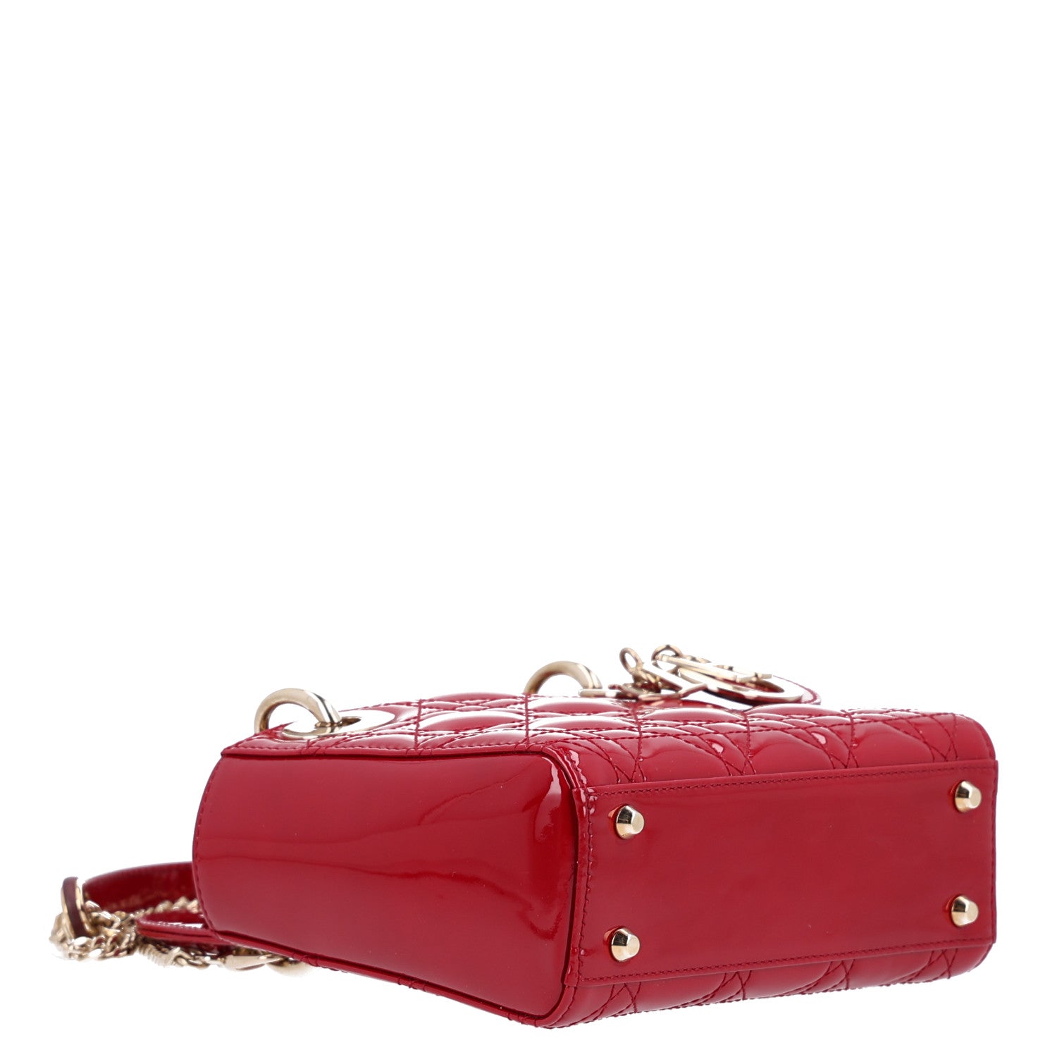 Christian Dior Patent Cannage Mini Lady Dior Red 4 of 10