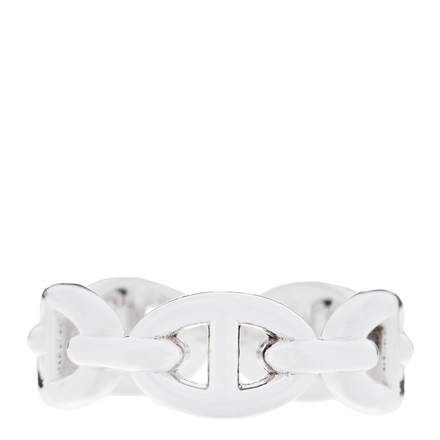 Hermes Sterling Silver PM Chaine d'Ancre Enchainee Band Ring 52 6 1 of 8