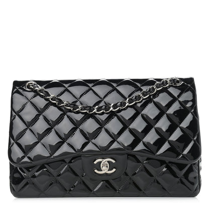 Chanel Patent Quilted Jumbo Double Flap Black 1 of 12