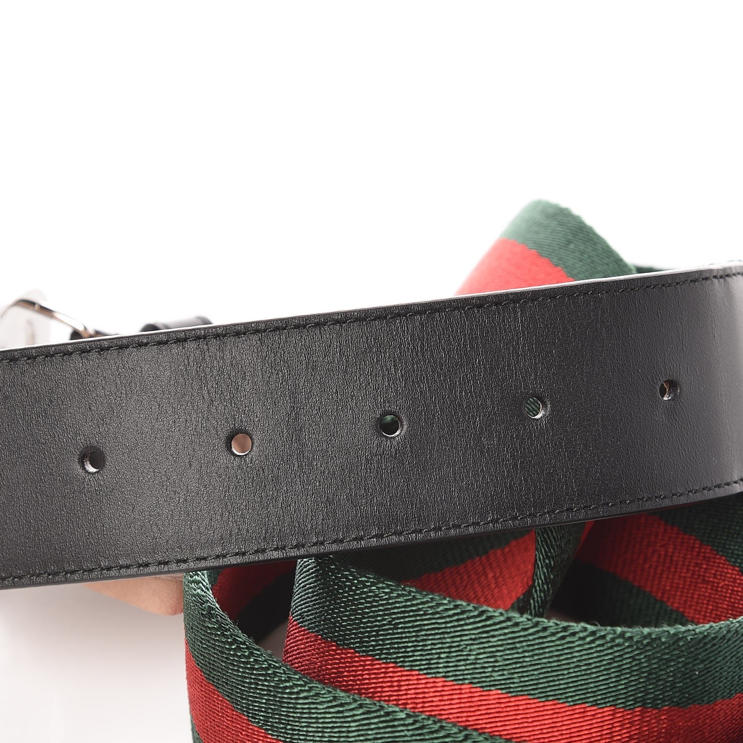 Gucci Canvas Web Interlocking G Belt 110 44 Black 5 of 6