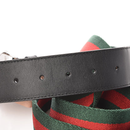Gucci Canvas Web Interlocking G Belt 110 44 Black 5 of 6