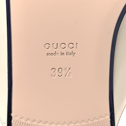 Gucci Goatskin Bee Star Embroidered Womens Princetown Slippers 39.5 Mystic White 7 of 9