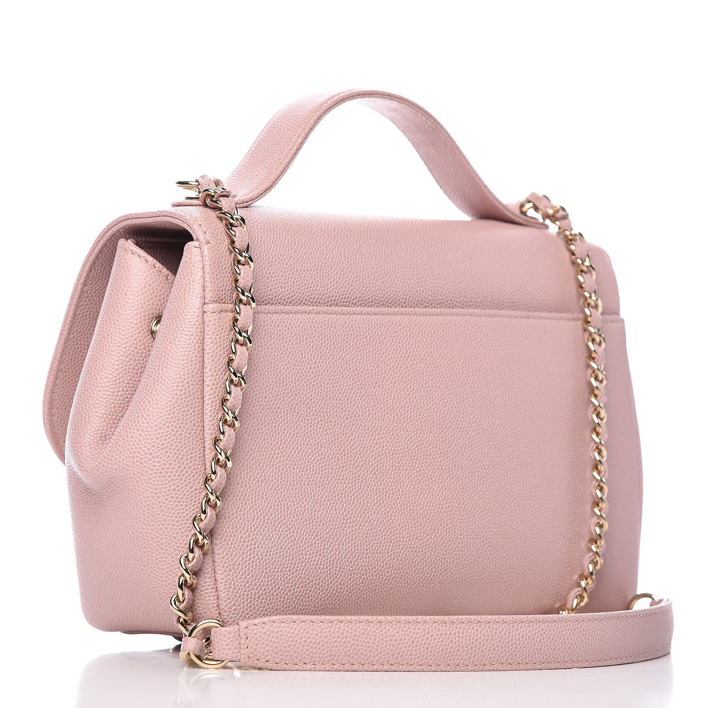 Caviar Quilted Small Business Affinity Flap Light Pink