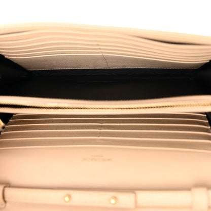 Saint Laurent Grain De Poudre Matelasse Chevron Monogram Chain Wallet Nude Powder 5 of 12