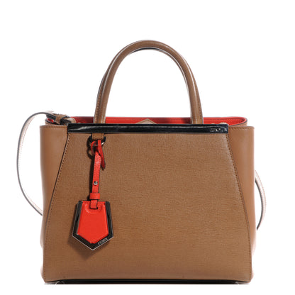 Fendi Vitello Elite Petite 2Jours Tote Orzo Papavero 1 of 10