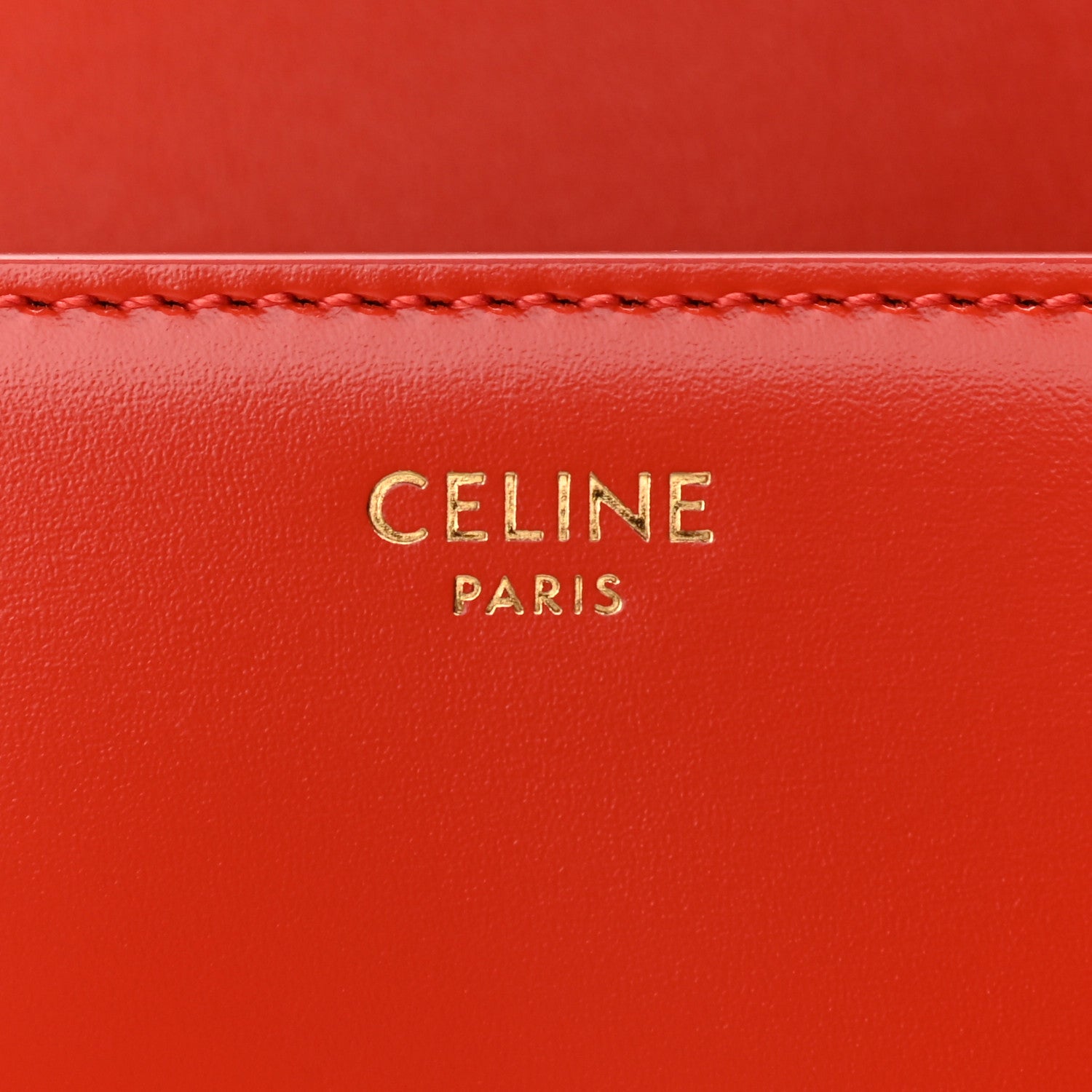 Celine Shiny Calfskin Triomphe Shoulder Bag Bright Red 6 of 11