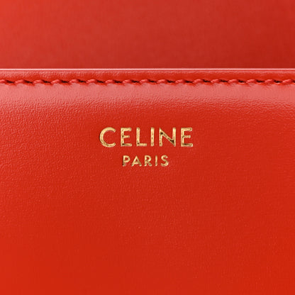 Celine Shiny Calfskin Triomphe Shoulder Bag Bright Red 6 of 11