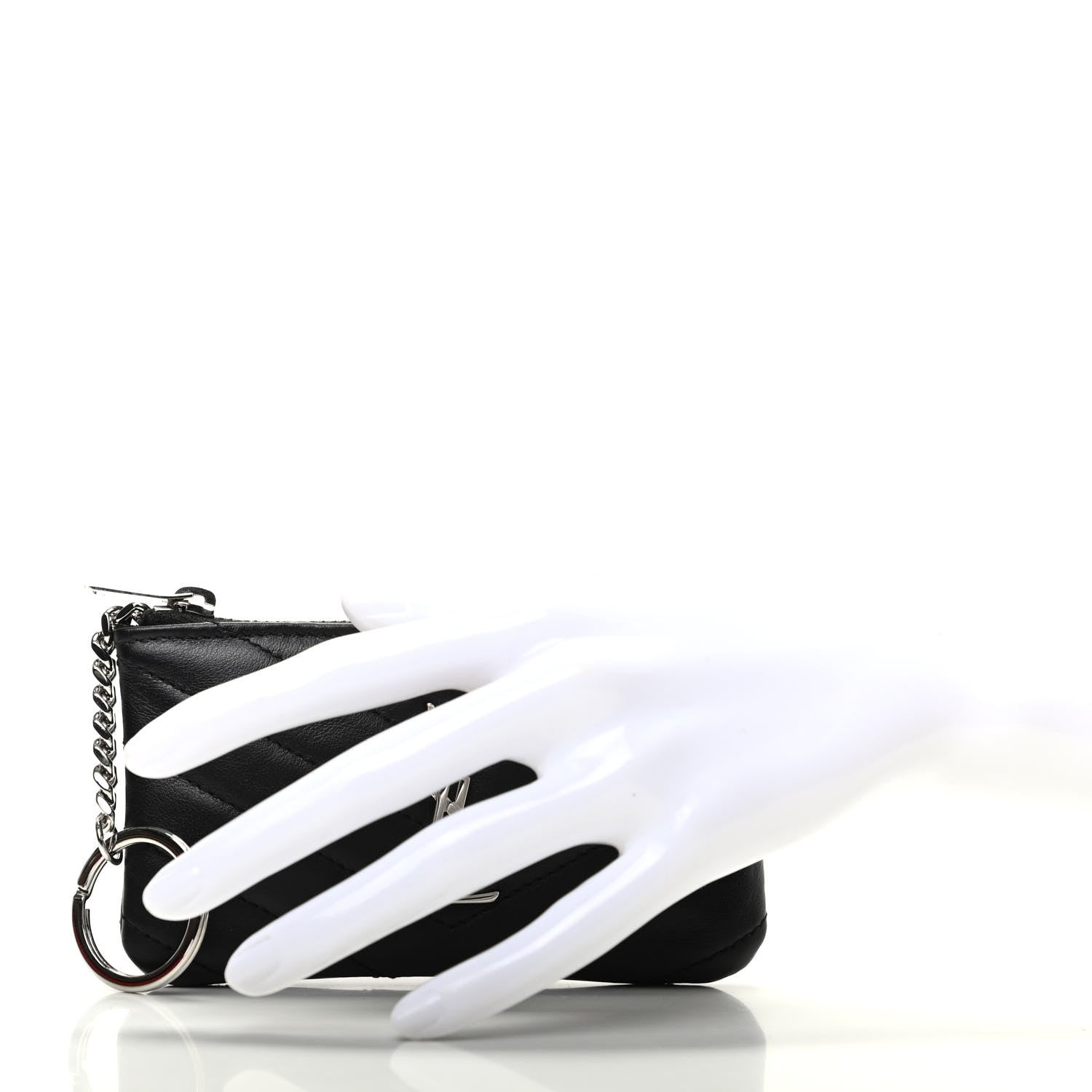 Saint Laurent Calfskin Matelasse Monogram Key Pouch Black 2 of 7