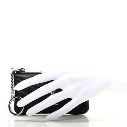 Saint Laurent Calfskin Matelasse Monogram Key Pouch Black 2 of 7