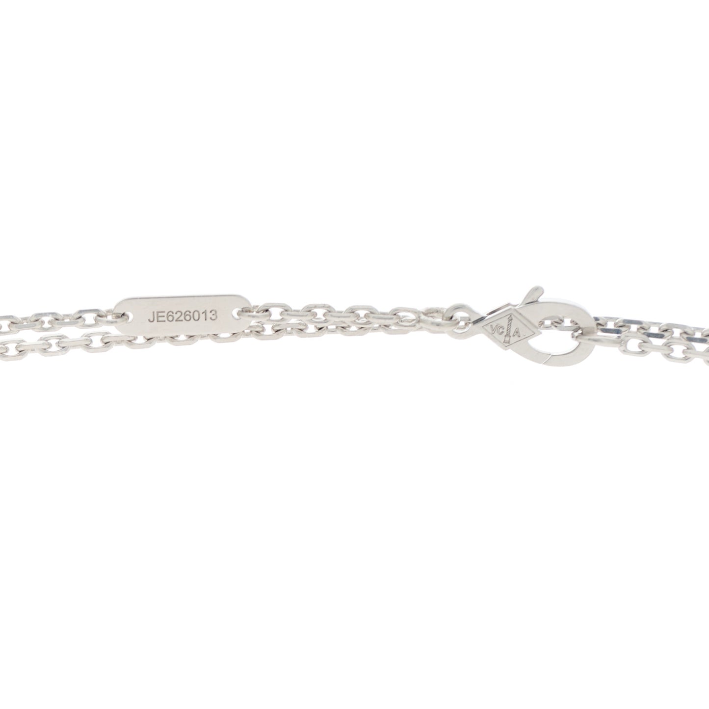 18K White Gold Black Onyx Magic Alhambra Pendant Necklace