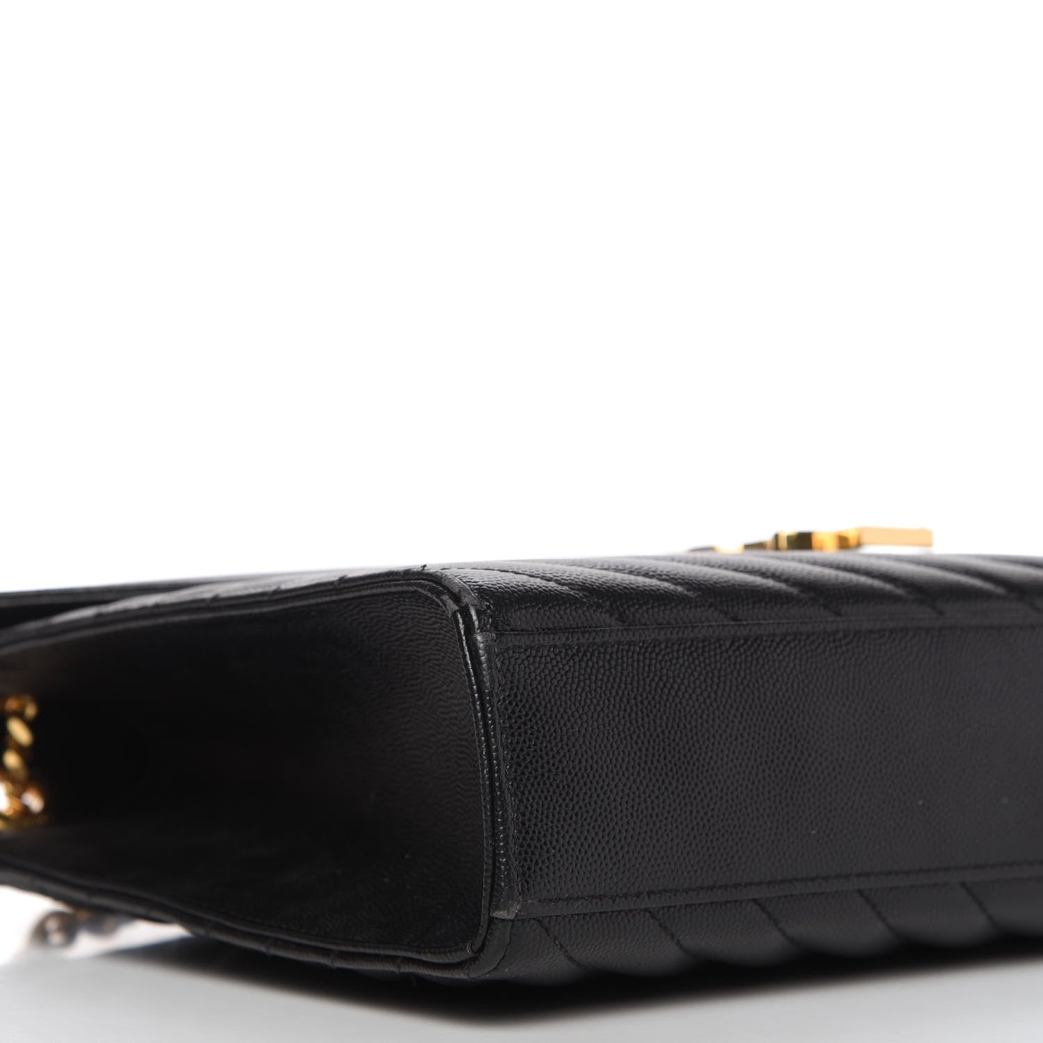 Saint Laurent Grain De Poudre Matelasse Chevron Large Monogram Satchel Black 5 of 9