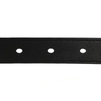 Saint Laurent Calfskin Crocodile Embossed Monogram Square Buckle Belt 80 32 Black 6 of 7